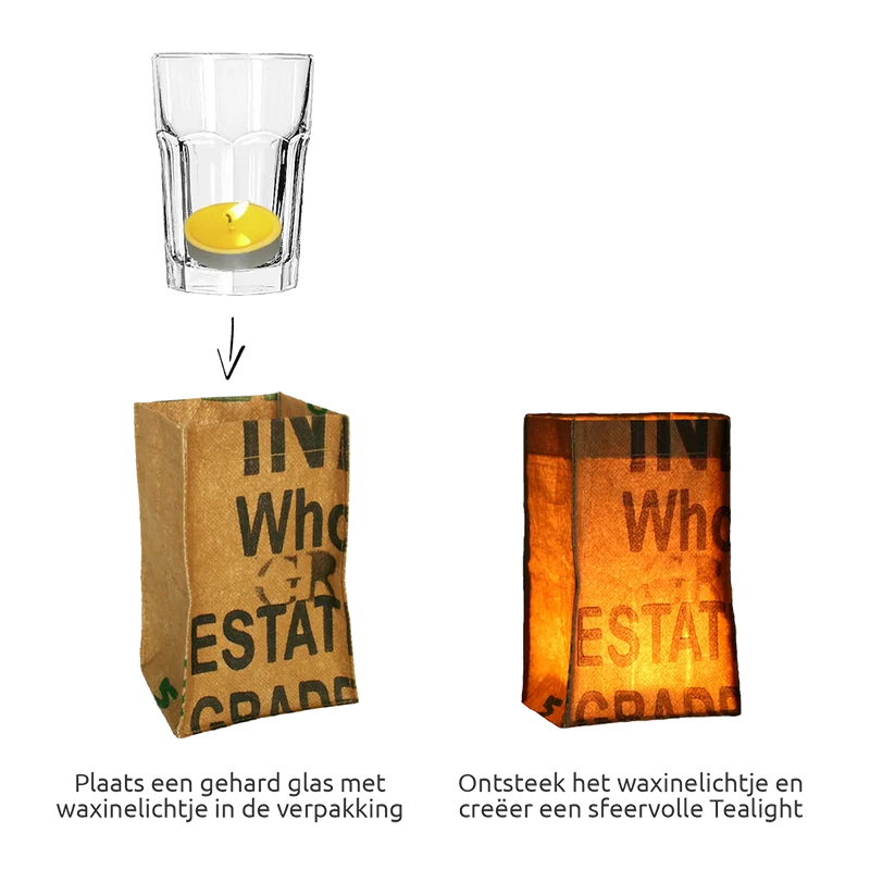 Dutch Design Brand x SuperWaste Tealight (incl. 5 Fairtrade theezakjes)