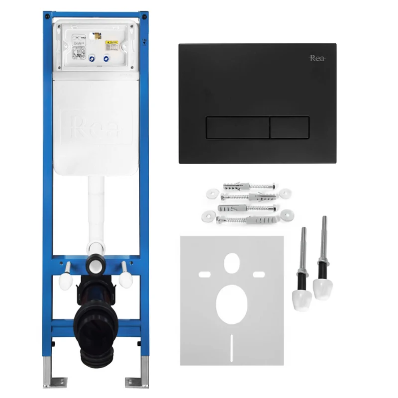 Unterputz-WC-Gestell Set Slim 024N – Schwarz matt HD Drückerplatte
