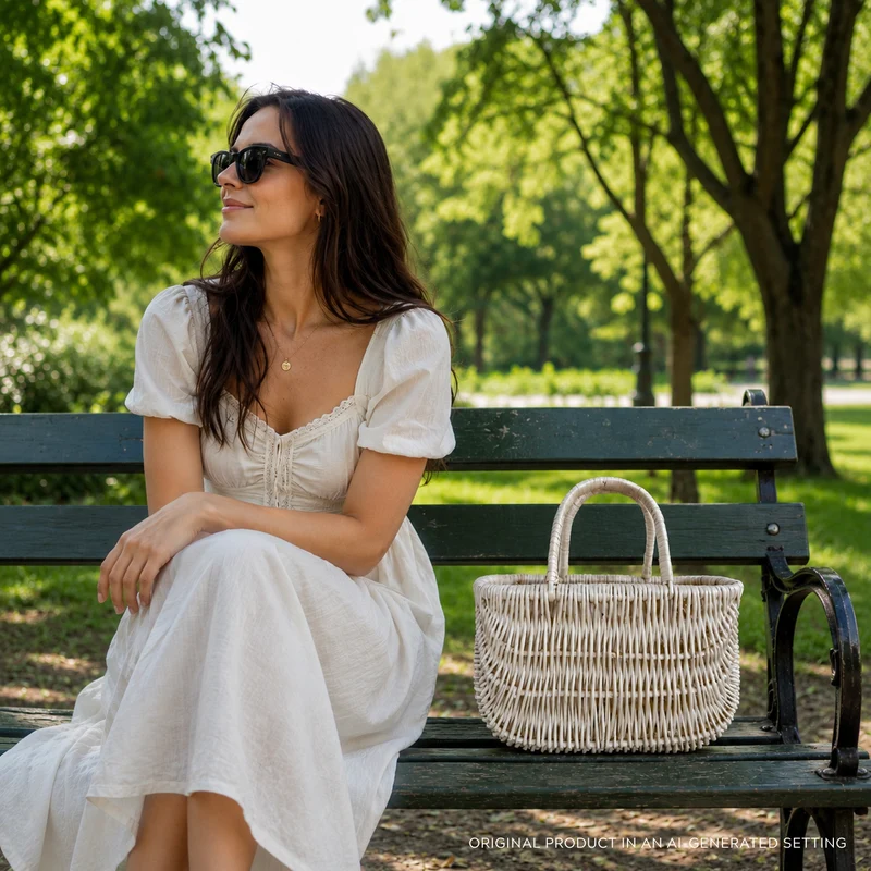 Werlissa wicker basket – women's handbag