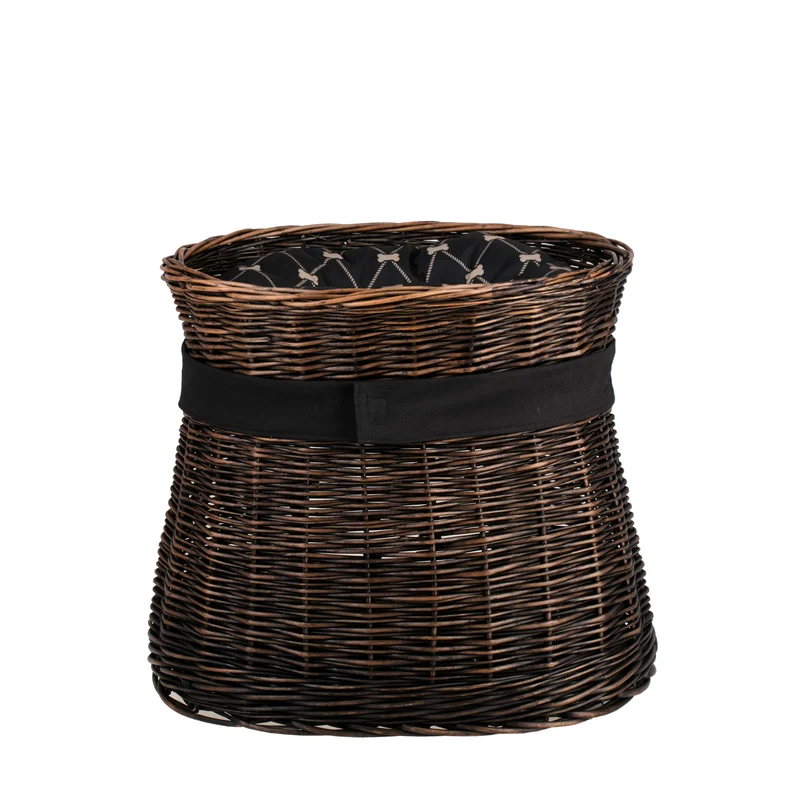 Erif wicker cat house with black trim, two cushions and a bow TheWickerStories