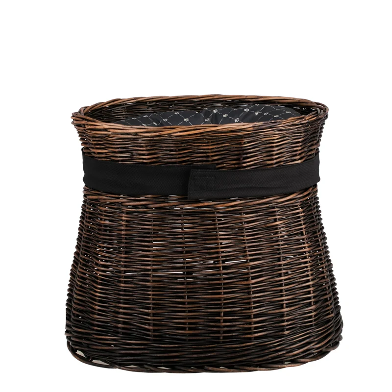 Erif wicker cat house with two levels, with cushions and a bow TheWickerStories
