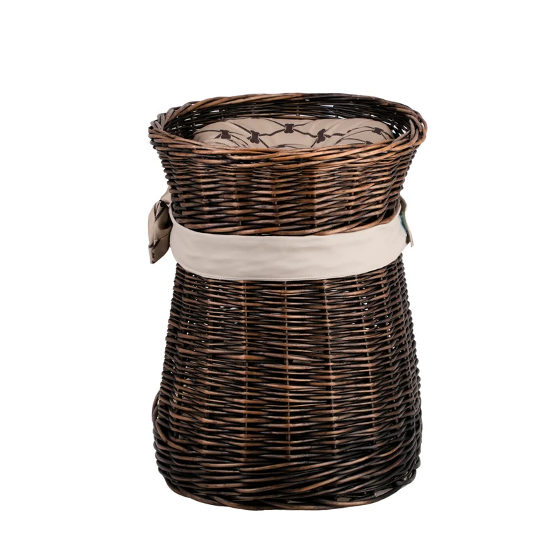 Erif wicker two-level cat house with beige trim, two cushions and a bow TheWickerStories