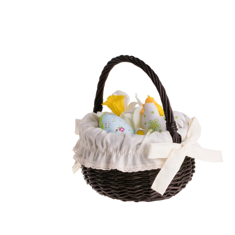 Zawia wicker Easter basket for blessing, with handle and trim, TheWickerStories