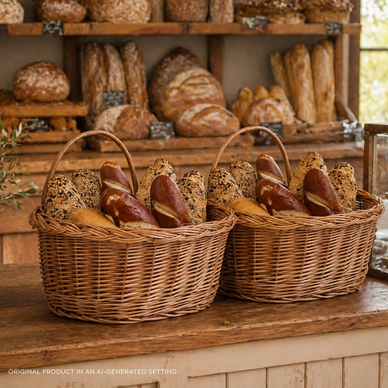 Fina wicker display basket, set of 2. TheWickerStories