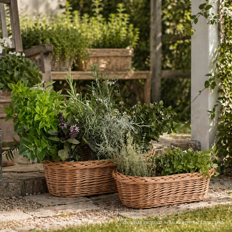 Fivina wicker plant pot cover set, 3-piece set. TheWickerStories