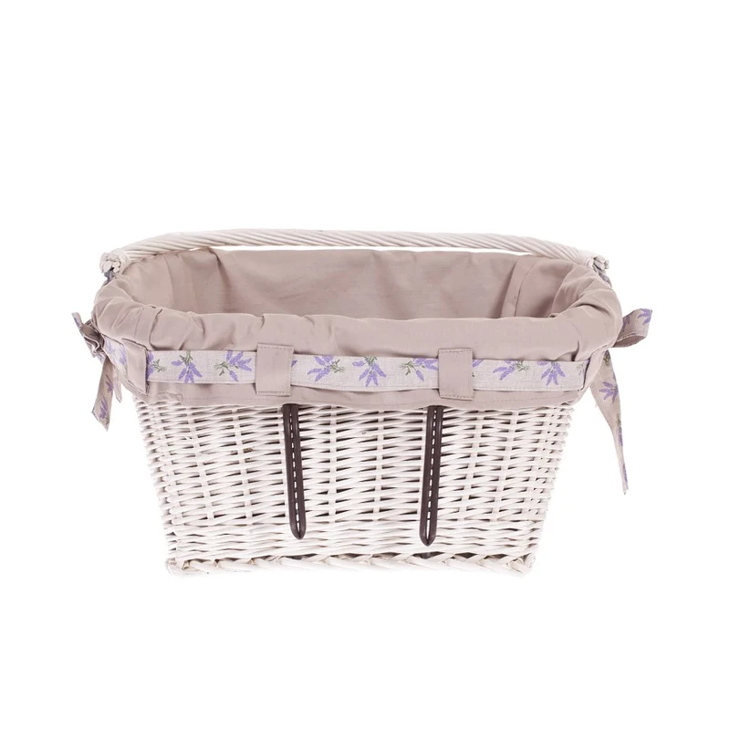 Magnus wicker bike basket, bike basket with hooks and fabric lining TheWickerStories