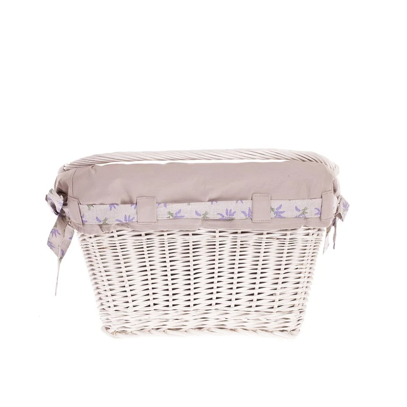 Magnus wicker bike basket, bike basket with hooks and fabric lining TheWickerStories