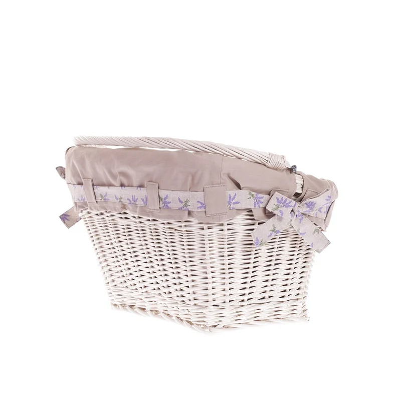 Magnus wicker bike basket, bike basket with hooks and fabric lining TheWickerStories