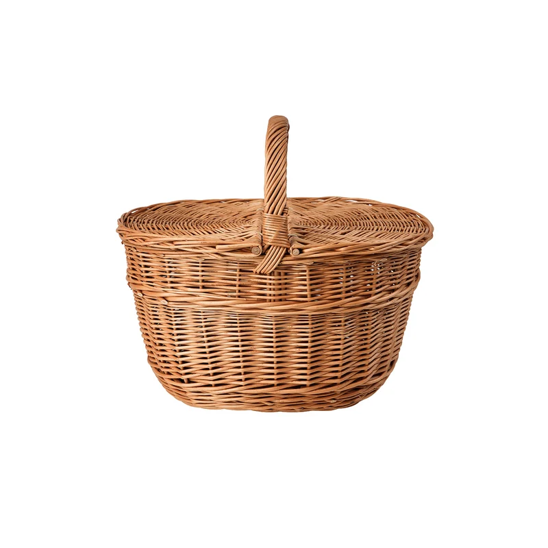 Kastalia wicker picnic basket with lid and handle TheWickerStories