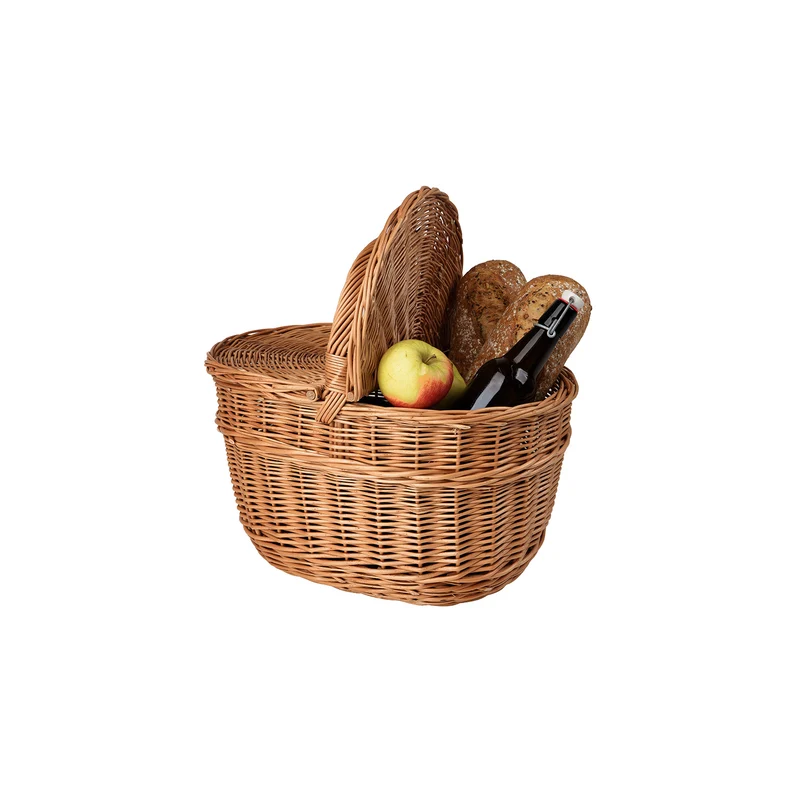 Kastalia wicker picnic basket with lid and handle TheWickerStories
