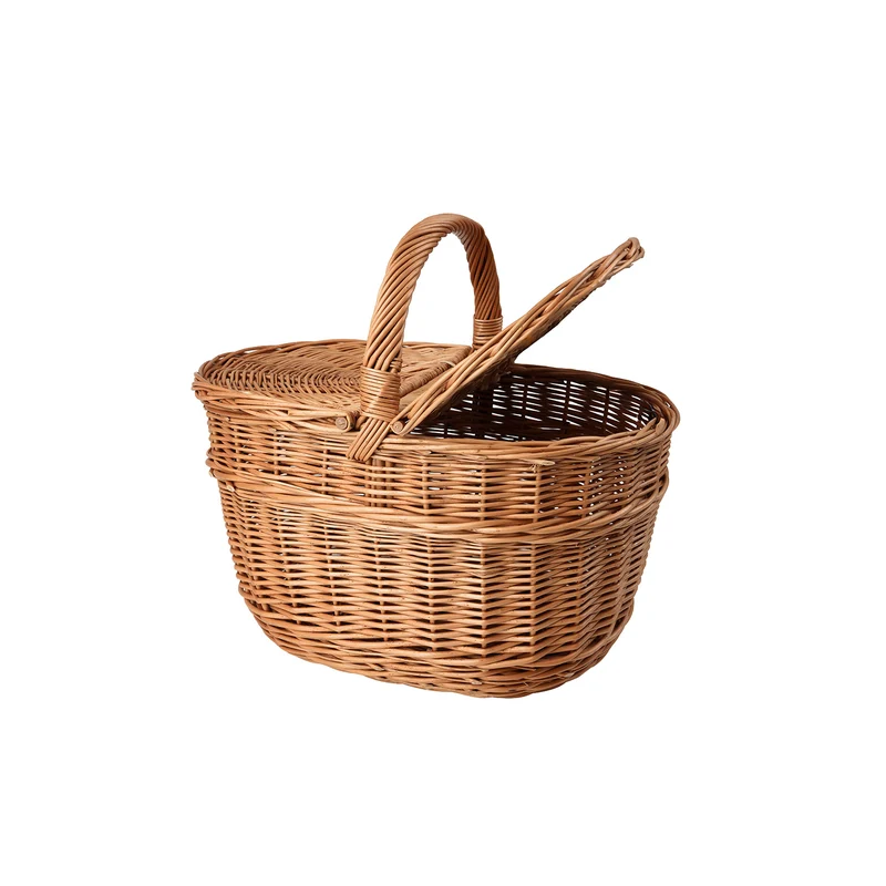 Kastalia wicker picnic basket with lid and handle TheWickerStories
