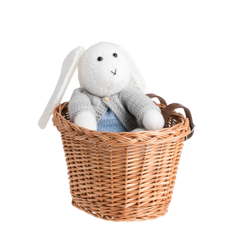Paulus wicker bike basket for kids, small bicycle basket with leather straps TheWickerStories