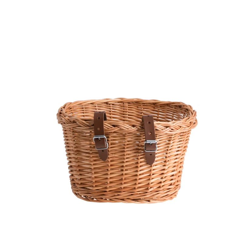 Paulus wicker bike basket for kids, small bicycle basket with leather straps TheWickerStories
