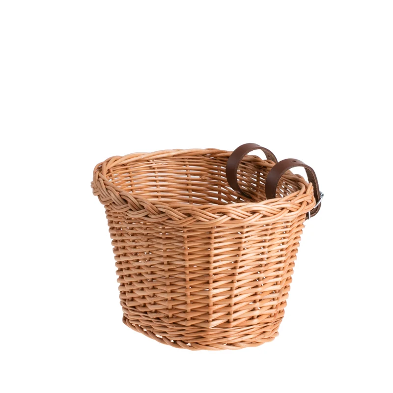 Paulus wicker bike basket for kids, small bicycle basket with leather straps TheWickerStories