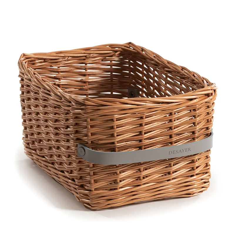 Desayer wicker basket for storing and serving bread, with two leather handles TheWickerStories