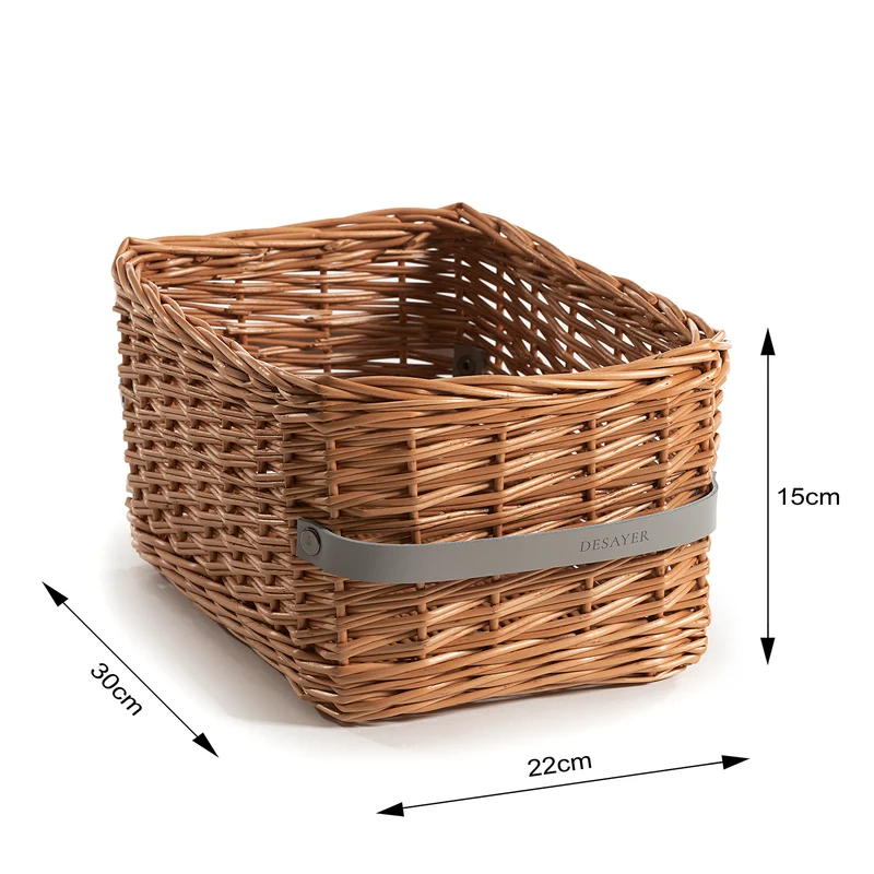 Desayer wicker basket for storing and serving bread, with two leather handles TheWickerStories