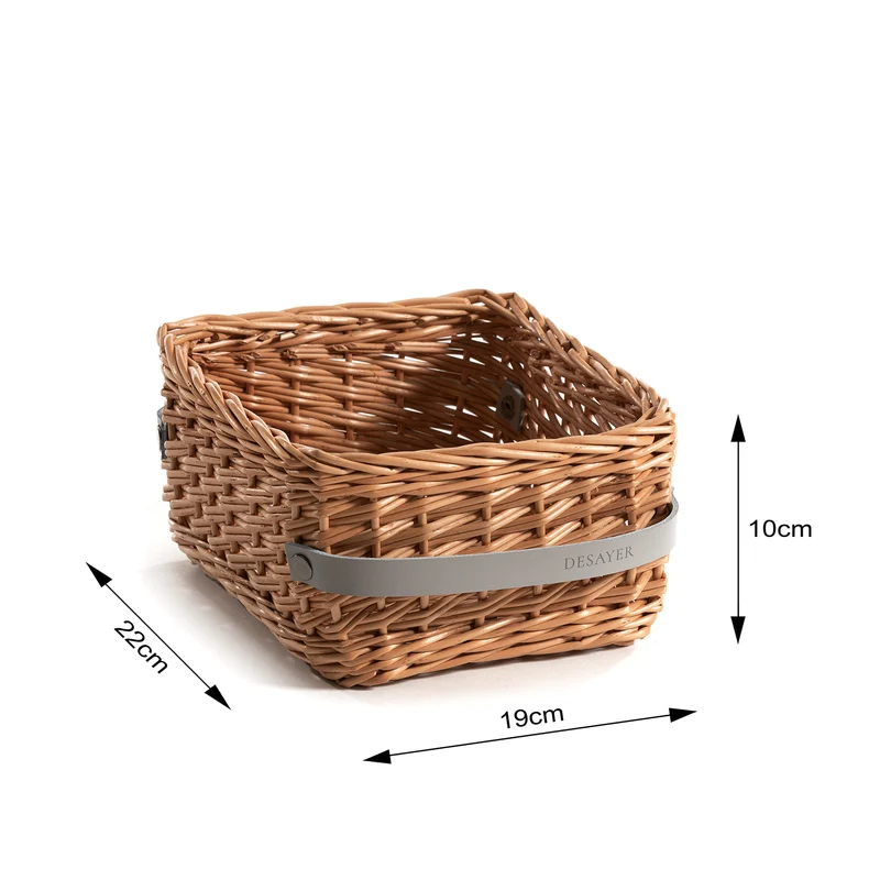 Desayer wicker basket for storing and serving bread, with two leather handles TheWickerStories