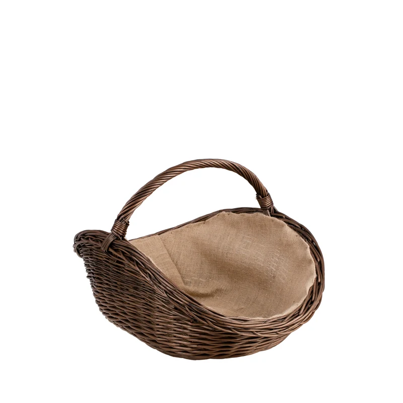 Florus wicker log basket for the fireplace with jute trim, with a handle TheWickerStories