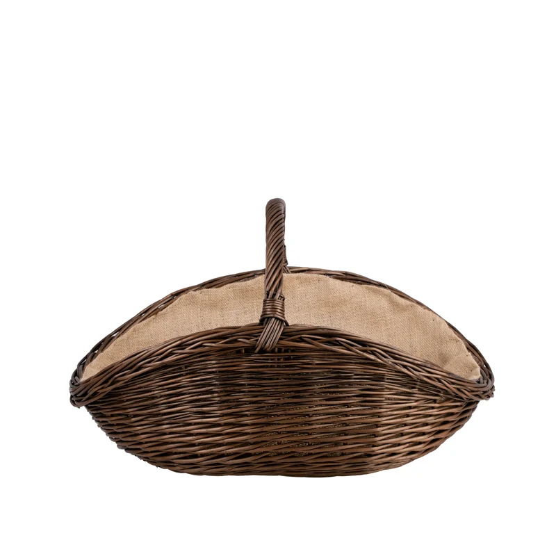 Florus wicker log basket for the fireplace with jute trim, with a handle TheWickerStories