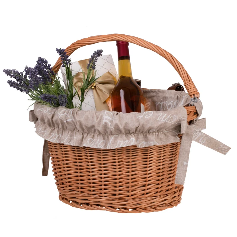Magnem woven wicker bicycle basket, bicycle basket with leather straps and trim TheWickerStories