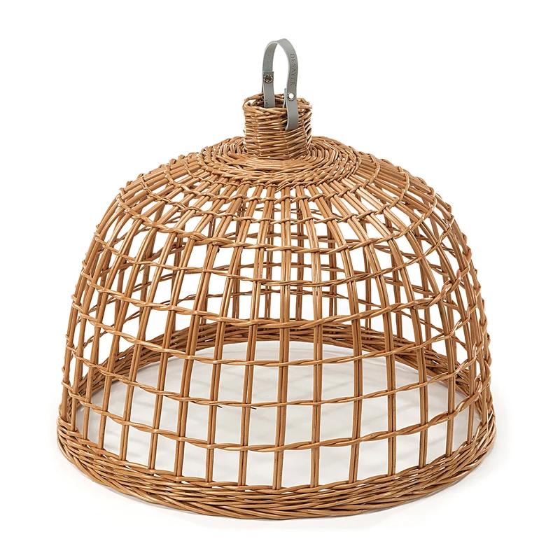 Cyris wicker pendant lampshade, hand-woven, with handle TheWickerStories