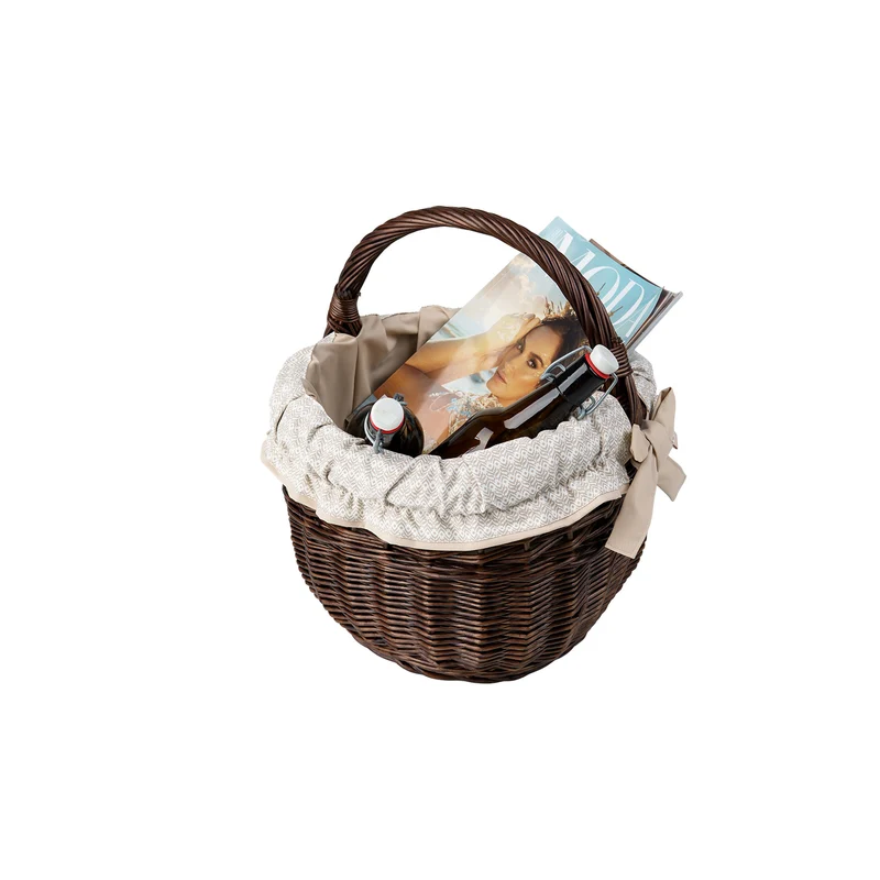 Wictor wicker shopping basket with cream trim and handle TheWickerStories