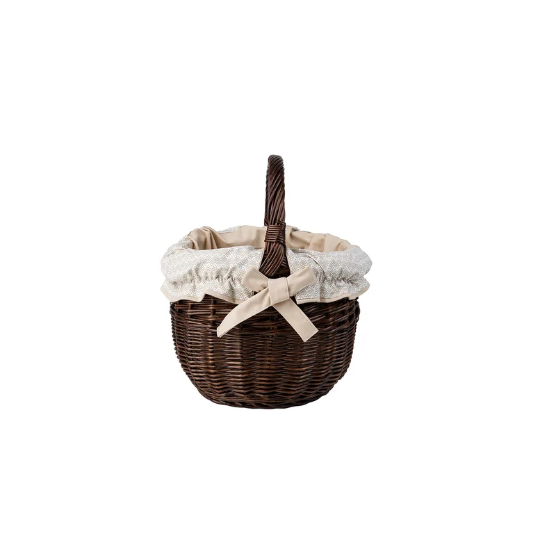 Wictor wicker shopping basket with cream trim and handle TheWickerStories