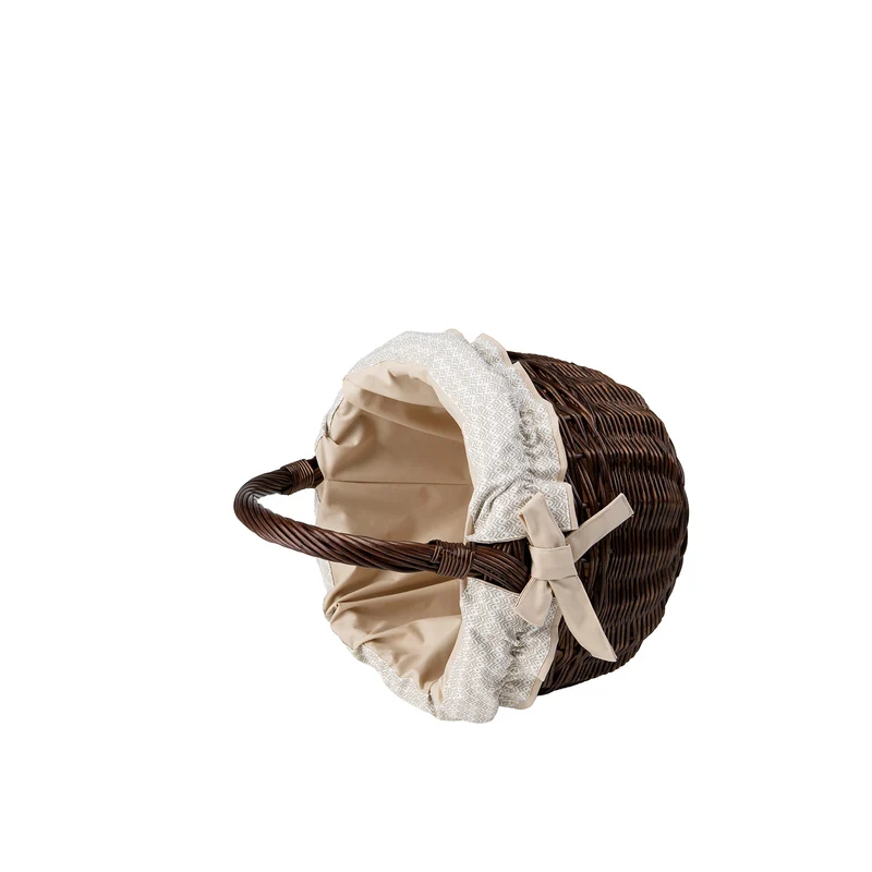 Wictor wicker shopping basket with cream trim and handle TheWickerStories