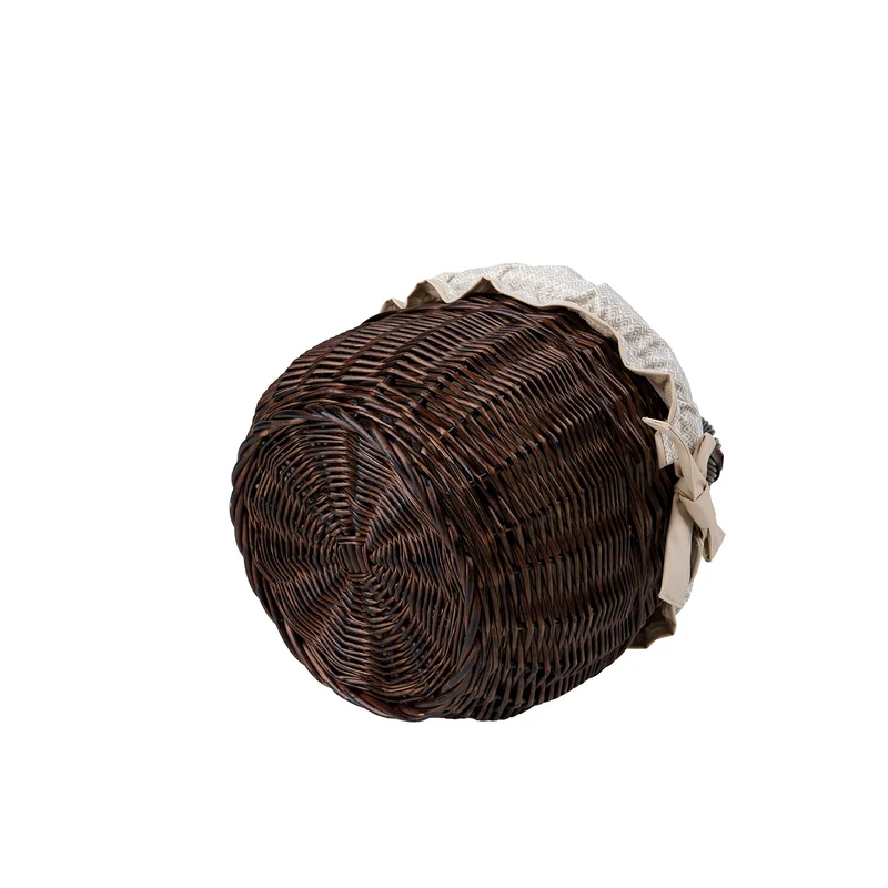 Wictor wicker shopping basket with cream trim and handle TheWickerStories