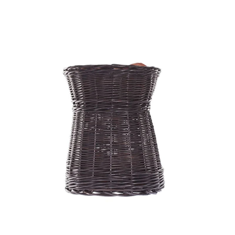Erif wicker cat house with rust-colored cushions, two-level TheWickerStories