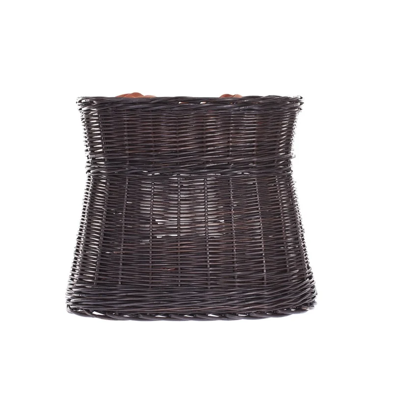 Erif wicker cat house with rust-colored cushions, two-level TheWickerStories