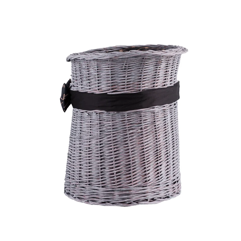 Erif wicker cat house with cushions, two-level TheWickerStories