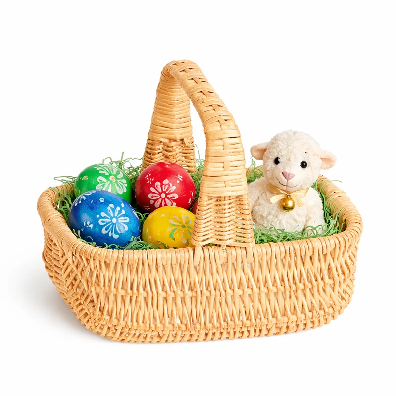Willesia wicker Easter basket with handle TheWickerStories