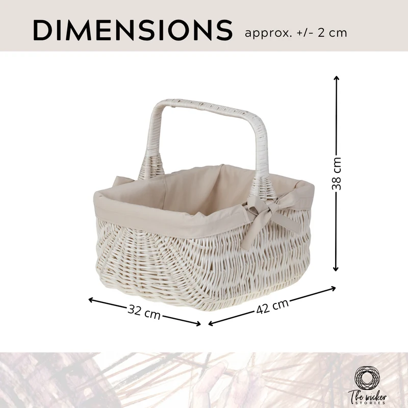 Willesia wicker shopping basket, mushroom and picnic basket, decorative gift basket with trim TheWickerStories