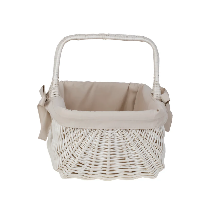 Willesia wicker shopping basket, mushroom and picnic basket, decorative gift basket with trim TheWickerStories