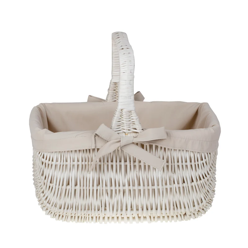 Willesia wicker shopping basket, mushroom and picnic basket, decorative gift basket with trim TheWickerStories