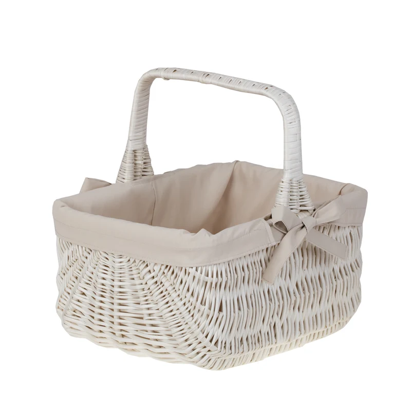 Willesia wicker shopping basket, mushroom and picnic basket, decorative gift basket with trim TheWickerStories