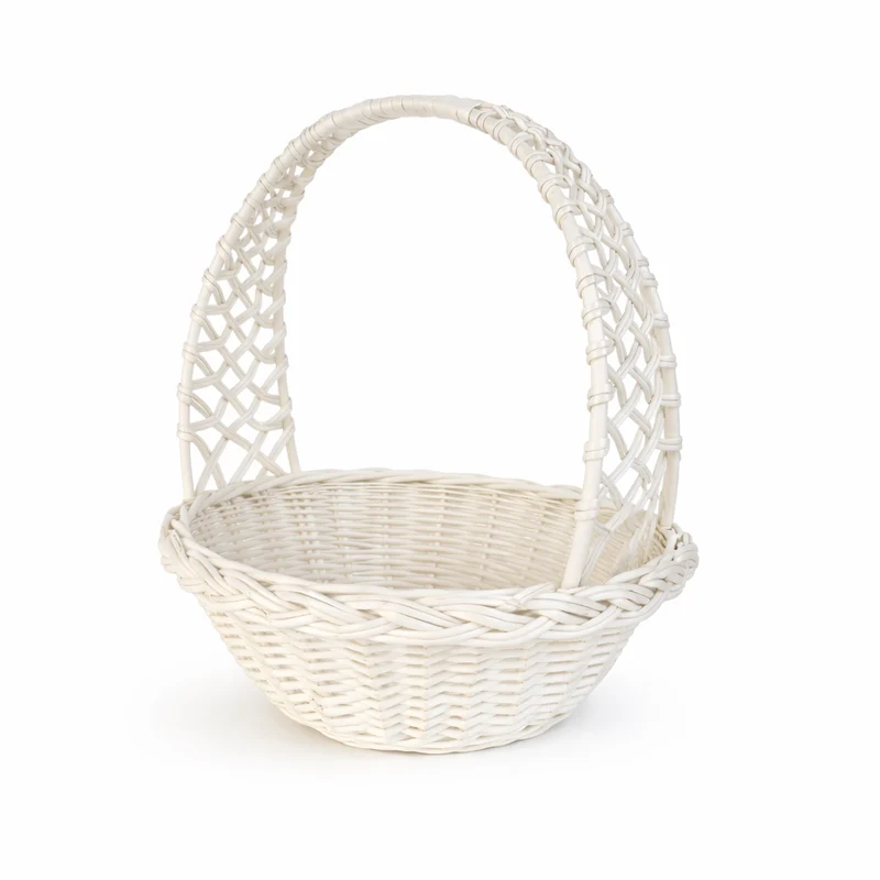Zaria wicker Easter blessing basket for food, with handle TheWickerStories