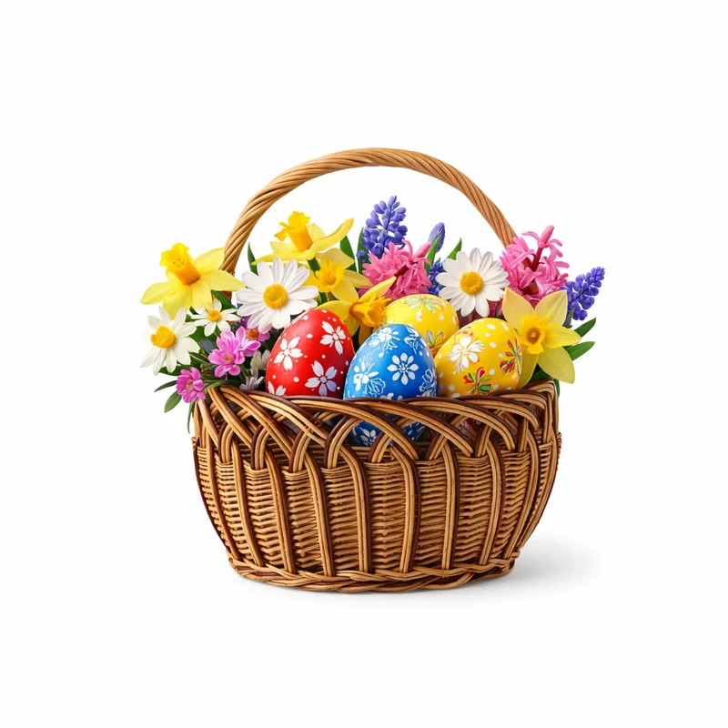 Zalia wicker Easter blessing basket with handle by TheWickerStories