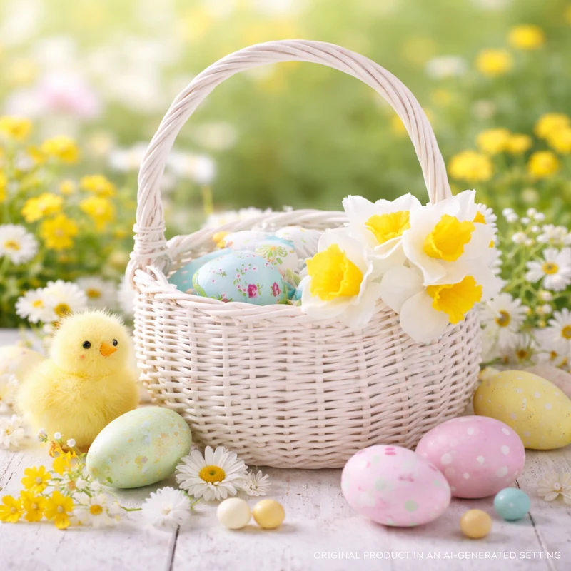 Zawia wicker Easter blessing basket with handle by TheWickerStories