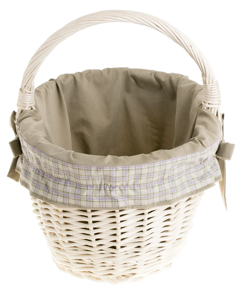 Walerissa wicker shopping basket with cream trim and handle TheWickerStories