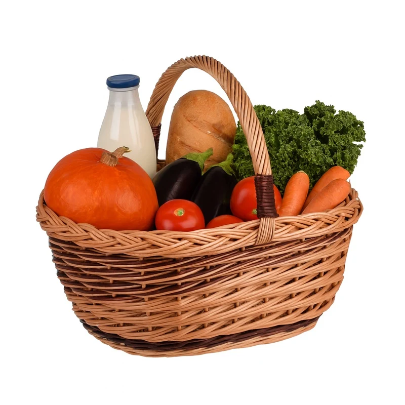 Wilma wicker shopping basket with handle TheWickerStories