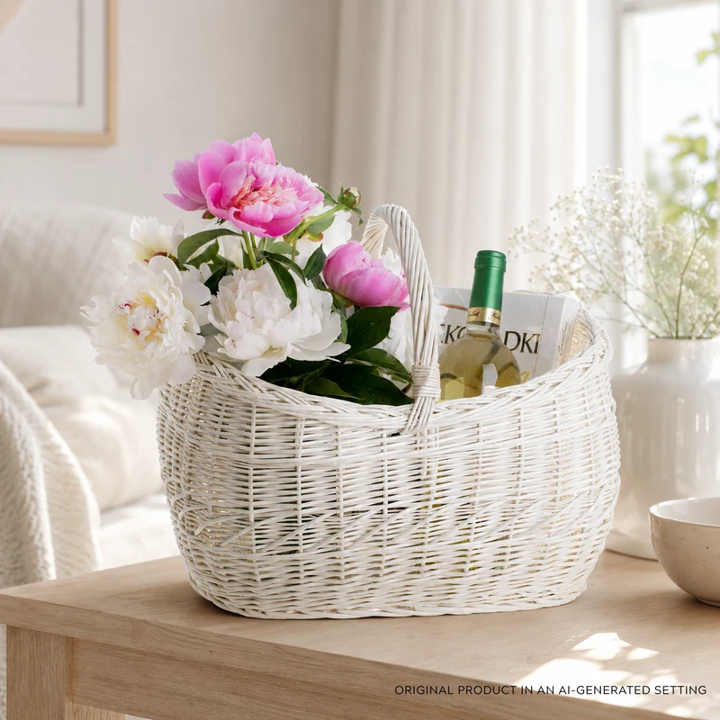 Walburga wicker shopping basket, mushroom and picnic basket, decorative gift basket TheWickerStories