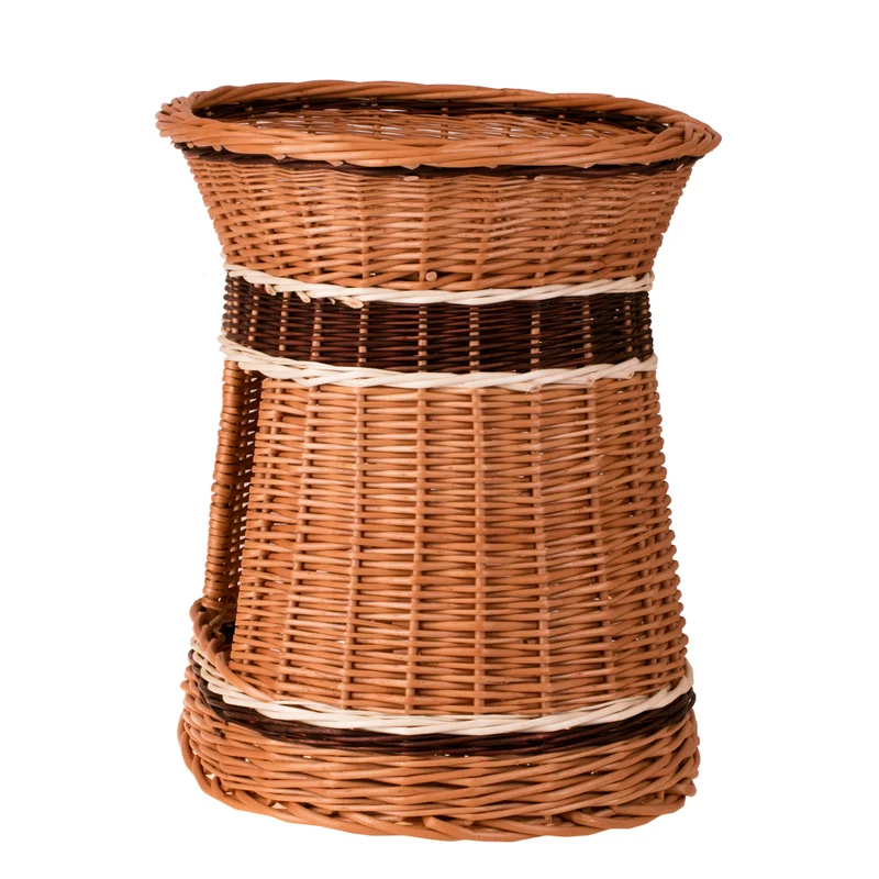 Erif wicker cat house with two levels and a terrace, without a cushion TheWickerStories