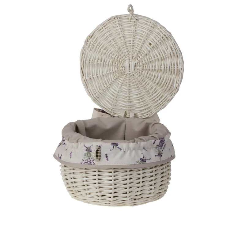 Zethina wicker storage basket, decorative container with lid and trim TheWickerStories