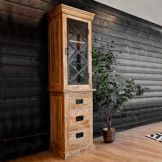 Vitrinenschrank Wolfsburg - 60 x 200 cm