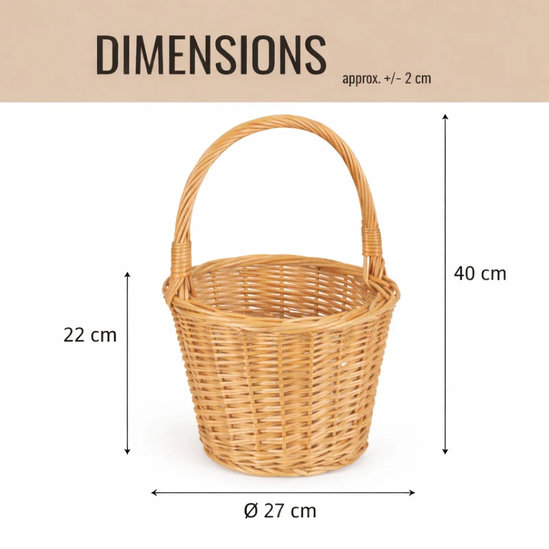 Zamia wicker Easter basket for blessing and decorations, with handle TheWickerStories