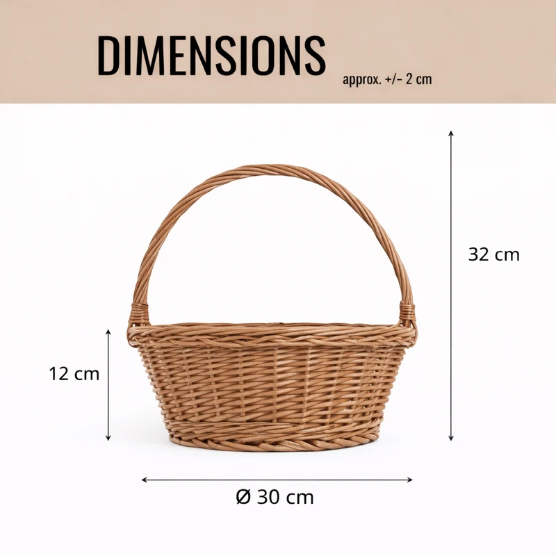Zelia wicker Easter blessing basket with handle TheWickerStories