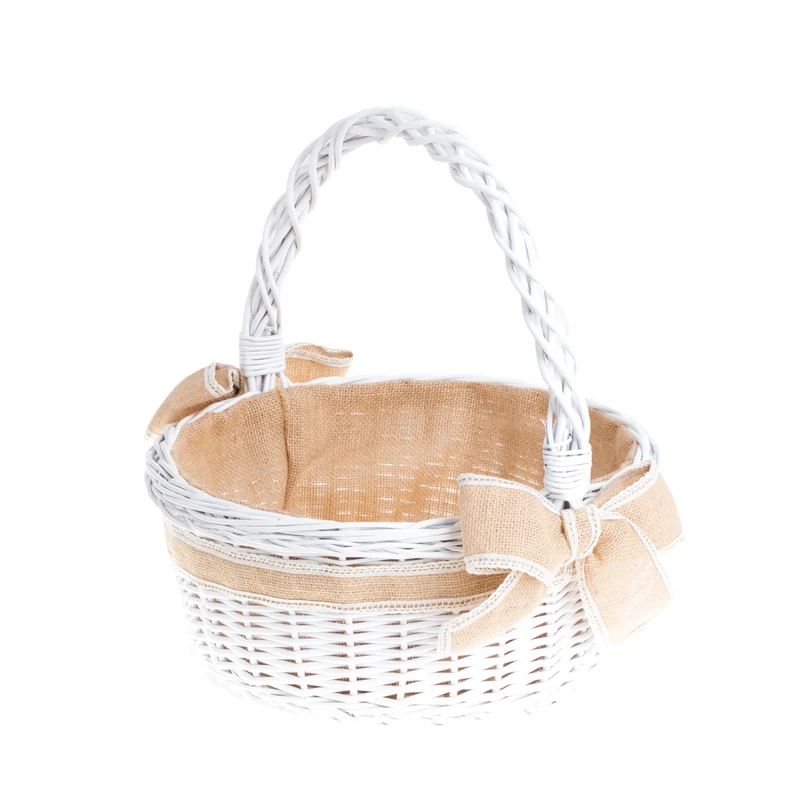 Zalvina wicker Easter gift basket with jute trim and handle TheWickerStories