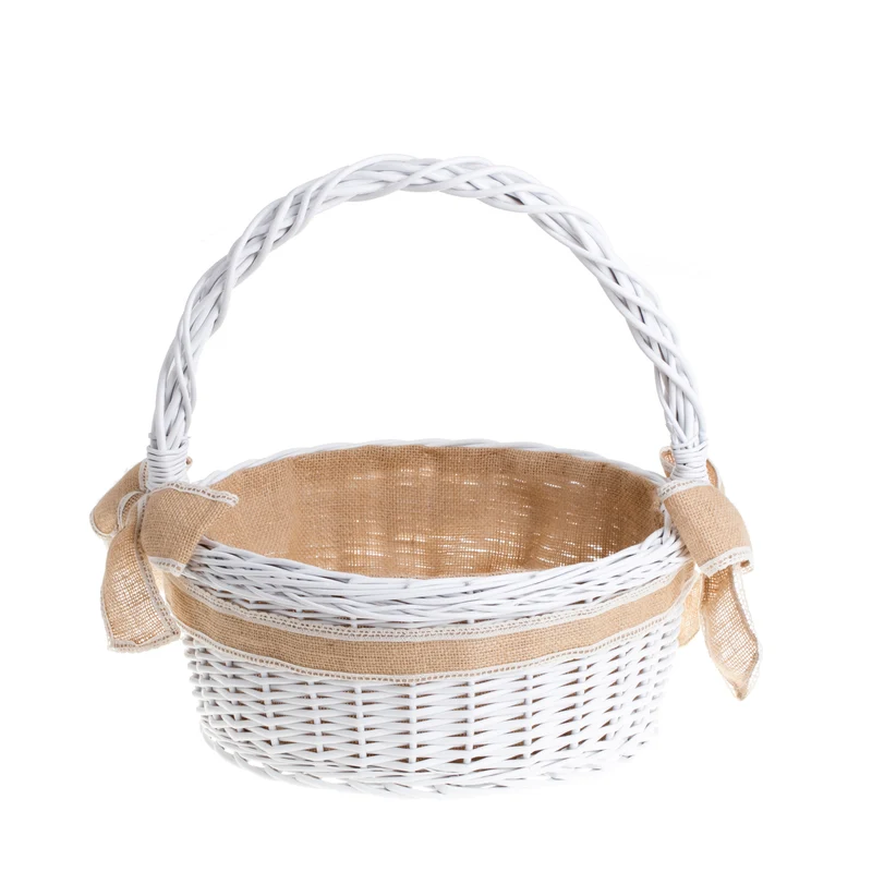 Zalvina wicker Easter gift basket with jute trim and handle TheWickerStories